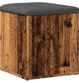 VidaXL Opbergbank 42x42x45 cm bewerkt hout oud houtkleurig