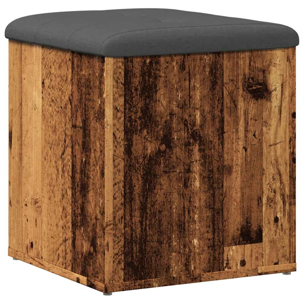 VidaXL Opbergbank 42x42x45 cm bewerkt hout oud houtkleurig