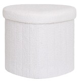 House Nordic ApS Medford Pouf - Wit, polyester/schuim/multiplex, 36,5x42.5x37,5 cm