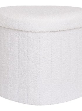 House Nordic ApS Medford Pouf - Wit, polyester/schuim/multiplex, 36,5x42.5x37,5 cm