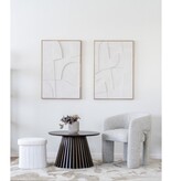 House Nordic ApS Medford Pouf - Wit, polyester/schuim/multiplex, 36,5x42.5x37,5 cm