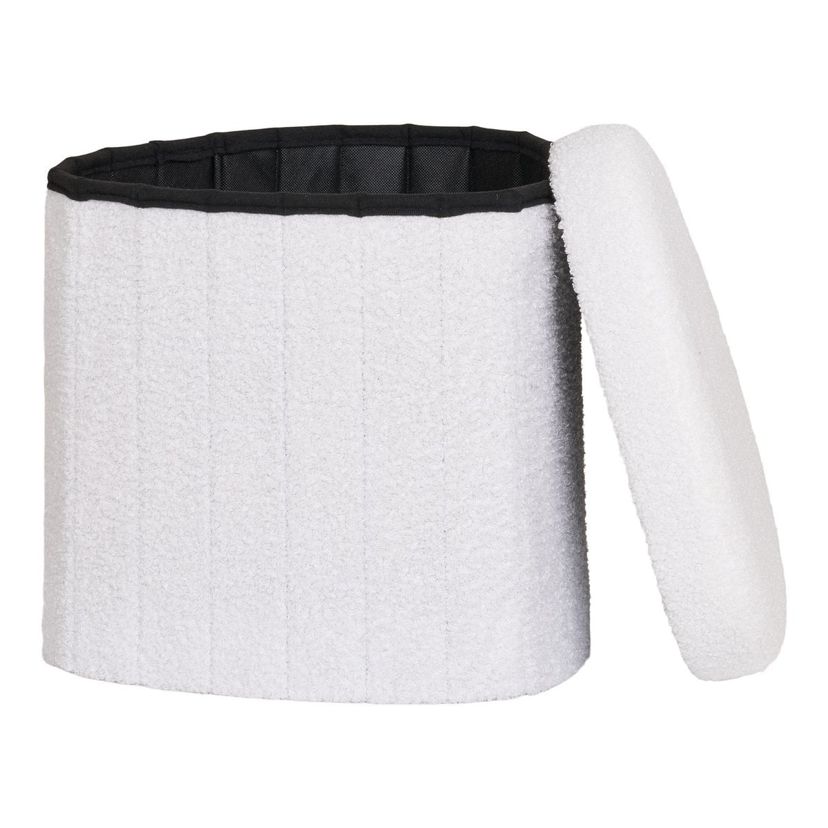 House Nordic ApS Medford Pouf - Wit, polyester/schuim/multiplex, 36,5x42.5x37,5 cm