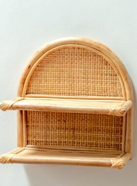 Soeji Rotan Wandplank 30x30 cm | Hangend plankje TIASA beige