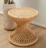 Soeji Rotan bijzettafel | Salontafel | Ronde salontafel LUHU Ø45 cm Beige
