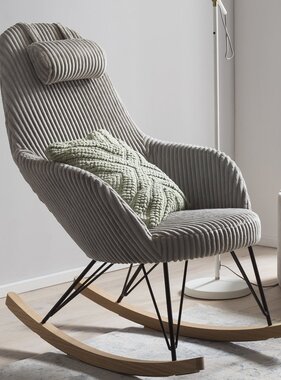 SalesFever Schommelstoel Grijze structuurstof