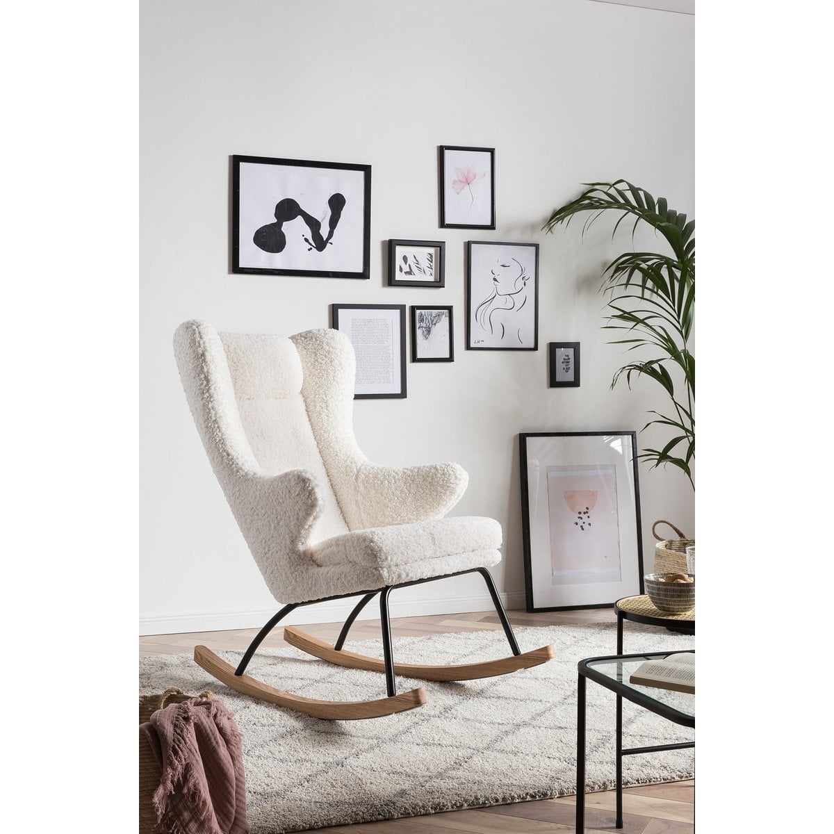 SalesFever Witte schommelstoel van teddybont