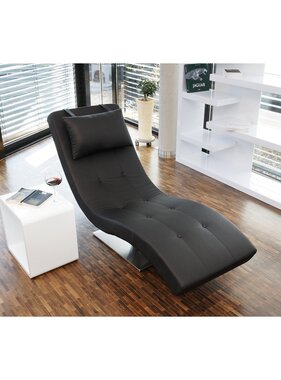 SalesFever Relax ligbed zwart kunstleer look