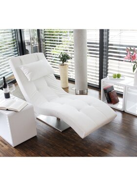 SalesFever Relax ligbed wit kunstleer look