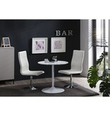 SalesFever Set van 4 eetkamerstoelen in wit kunstleer look