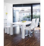 SalesFever Set van 4 eetkamerstoelen in wit kunstleer look