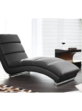 SalesFever Relax ligbed zwart kunstleer look