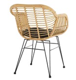 SalesFever Set van 2 fauteuils in rotan look, naturel