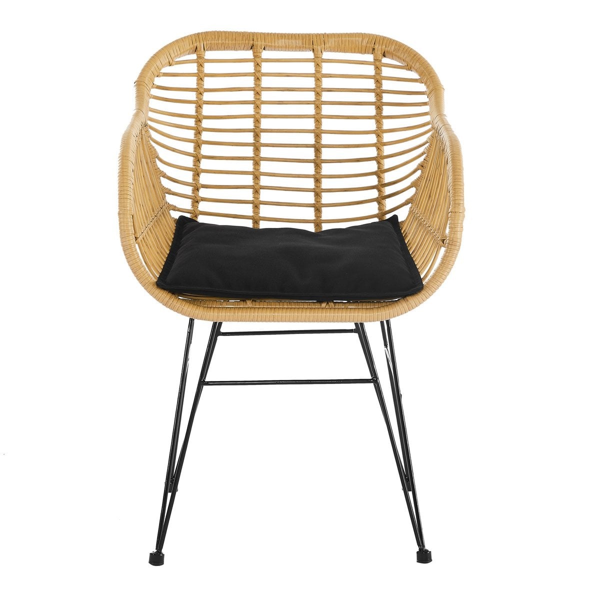 SalesFever Set van 2 fauteuils in rotan look, naturel