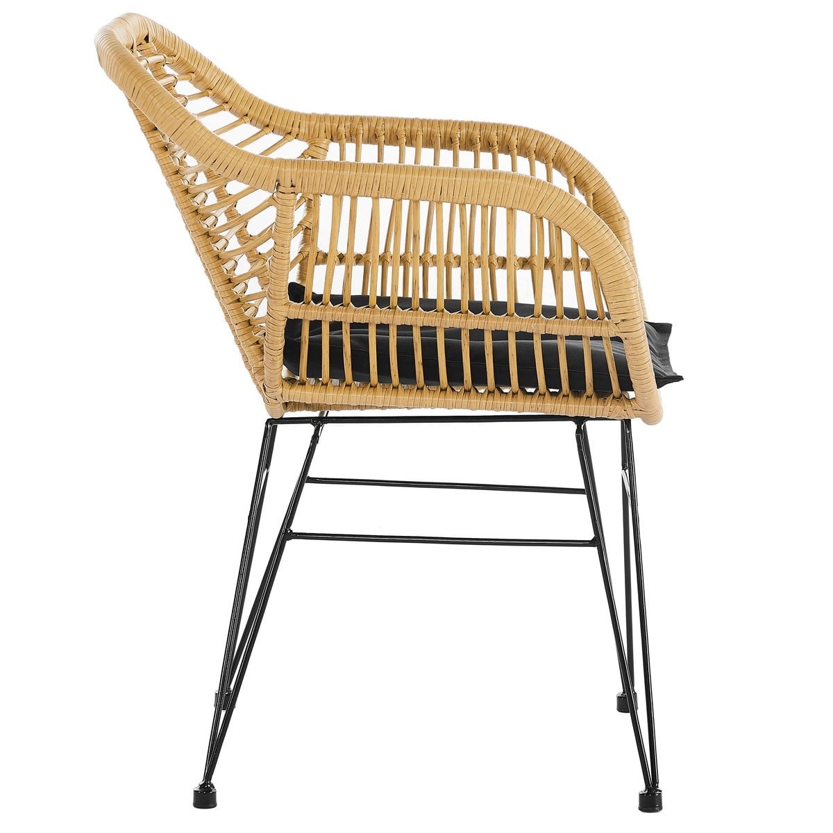 SalesFever Set van 2 fauteuils in rotan look, naturel