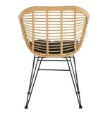 SalesFever Set van 2 fauteuils in rotan look, naturel
