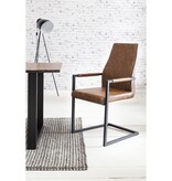 SalesFever Eetkamerstoel, set van 2, lichtbruin, imitatieleer look