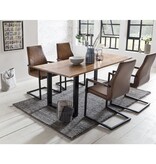 SalesFever Eetkamerstoel, set van 2, lichtbruin, imitatieleer look