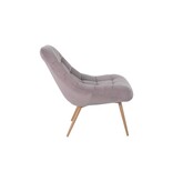 SalesFever Fauteuil XXL fluweel roze metaal houtlook