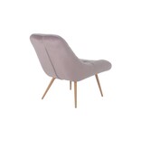 SalesFever Fauteuil XXL fluweel roze metaal houtlook