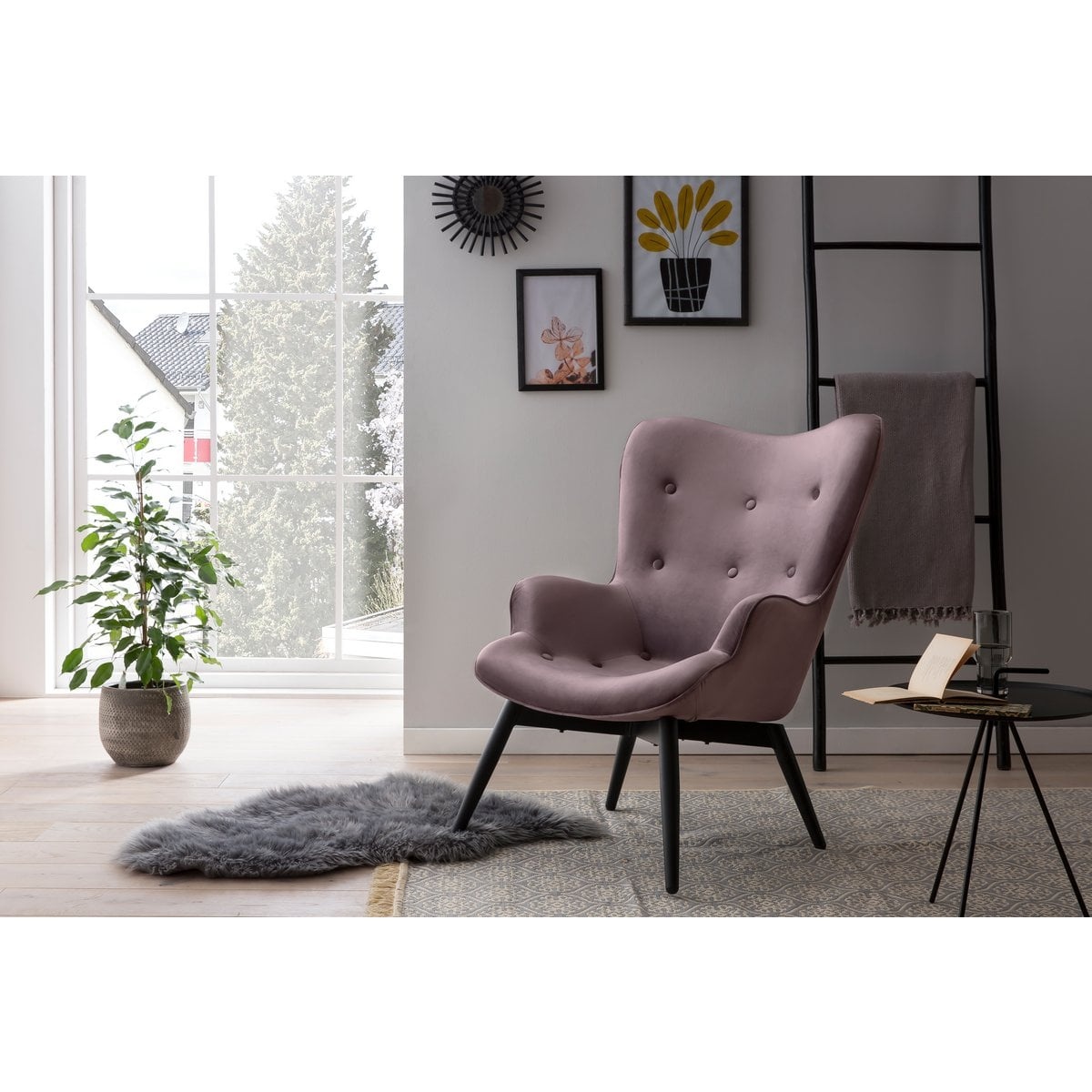 SalesFever Fauteuil roze fluweel