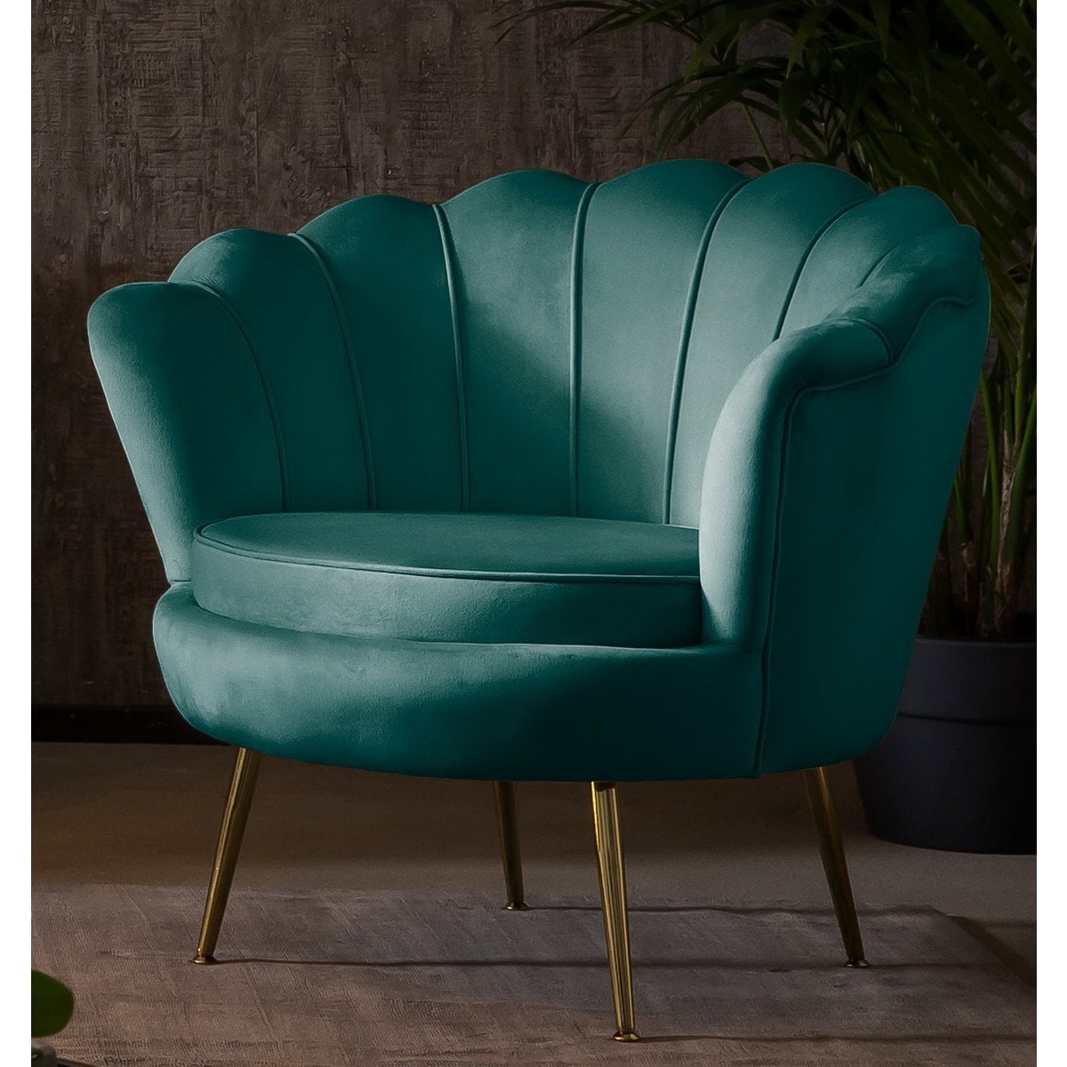 SalesFever Fluwelen schelp fauteuil Groen