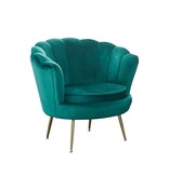 SalesFever Fluwelen schelp fauteuil Groen