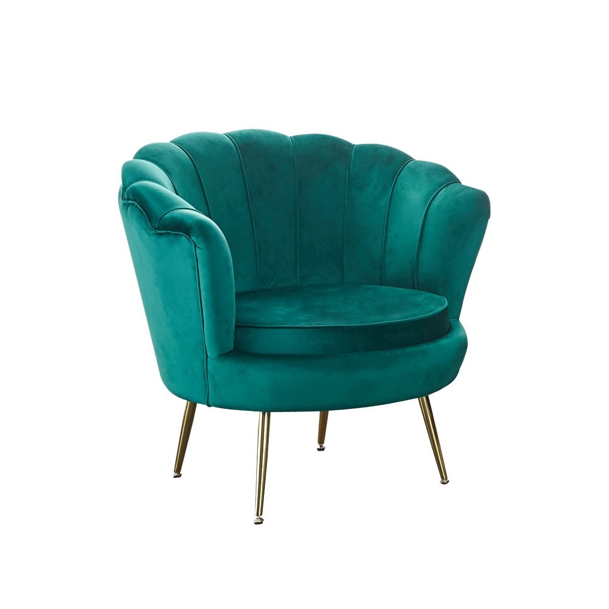 SalesFever Fluwelen schelp fauteuil Groen