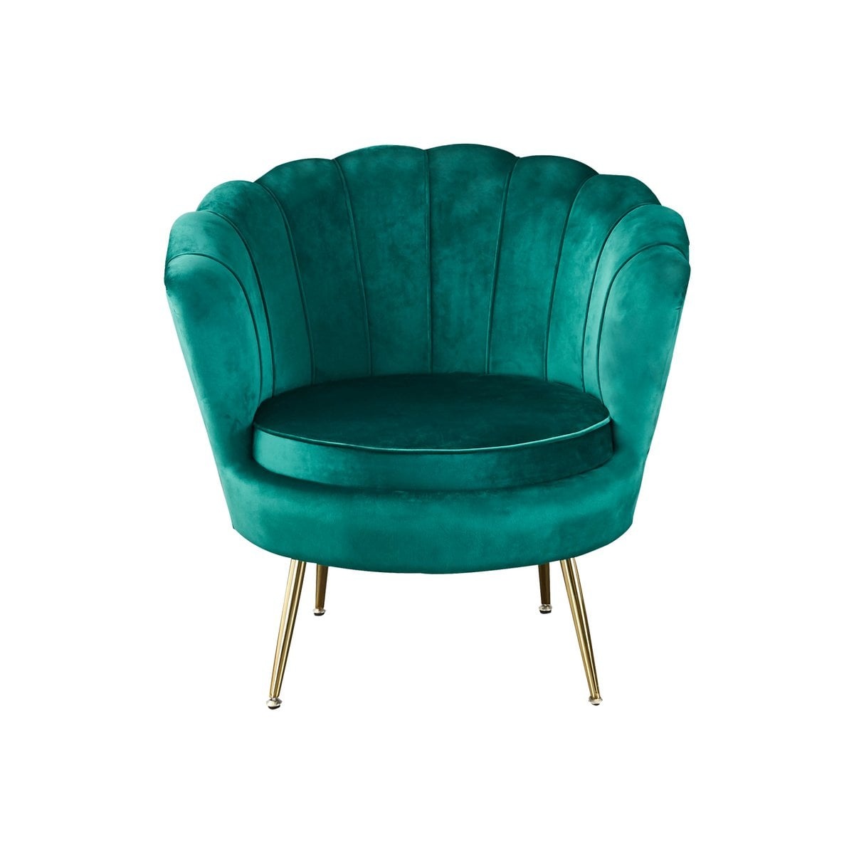SalesFever Fluwelen schelp fauteuil Groen