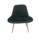 SalesFever Fauteuil XXL fluweel groen metaal houtlook