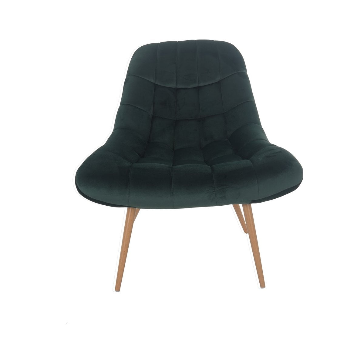 SalesFever Fauteuil XXL fluweel groen metaal houtlook