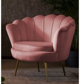 SalesFever Shell fauteuil in fluweel Rose