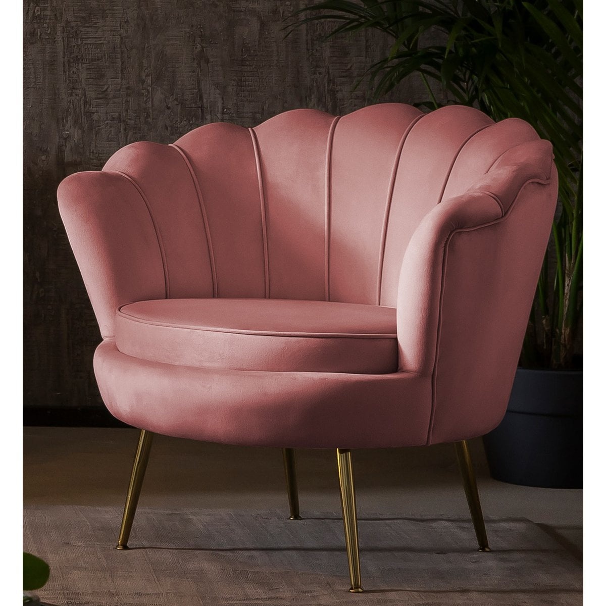SalesFever Shell fauteuil in fluweel Rose