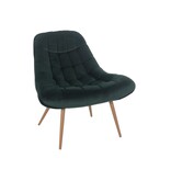 SalesFever Fauteuil XXL fluweel groen metaal houtlook