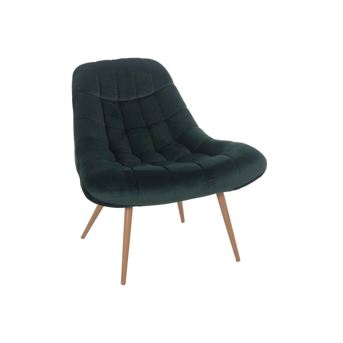 SalesFever Fauteuil XXL fluweel groen metaal houtlook