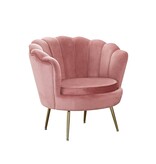 SalesFever Shell fauteuil in fluweel Rose