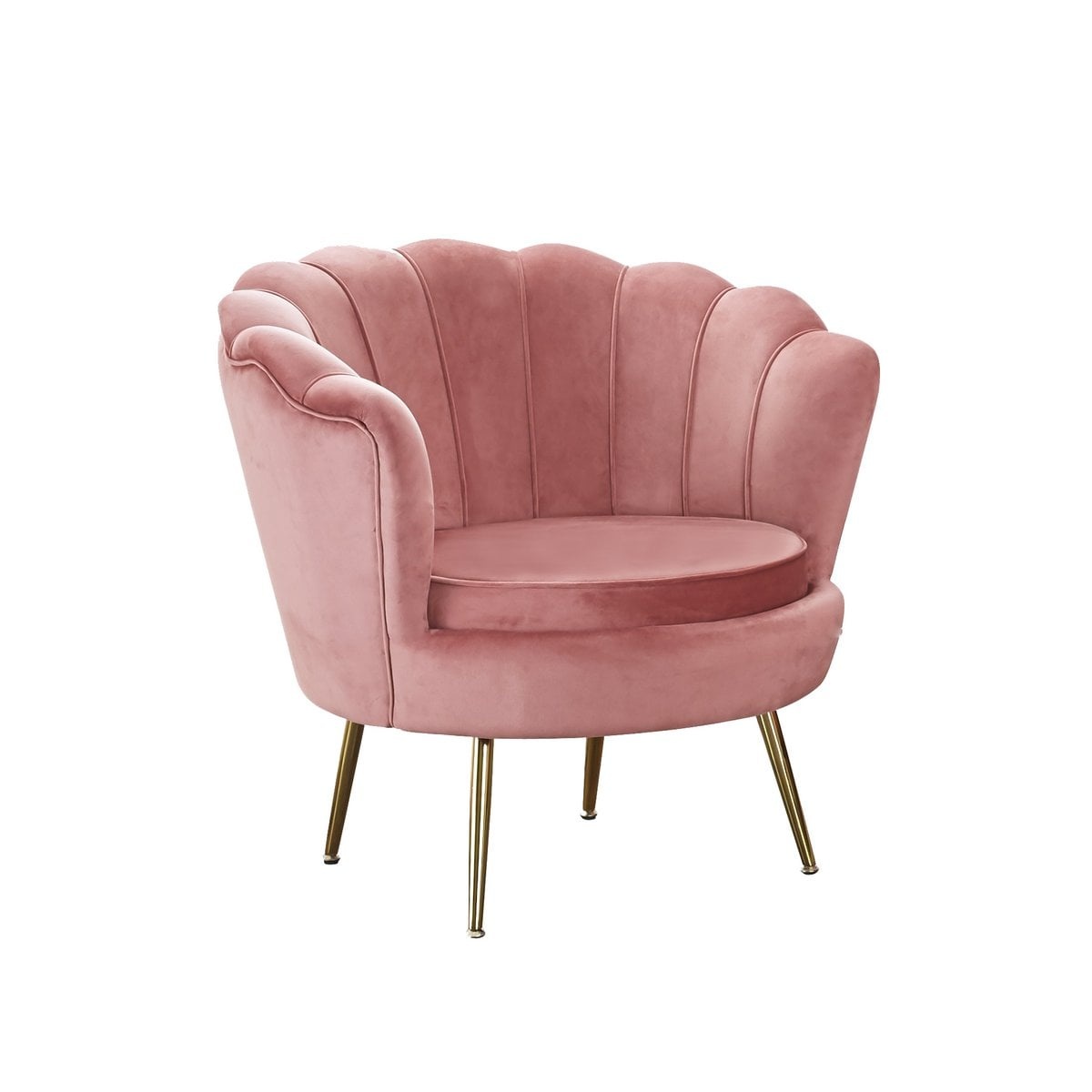 SalesFever Shell fauteuil in fluweel Rose