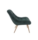 SalesFever Fauteuil XXL fluweel groen metaal houtlook