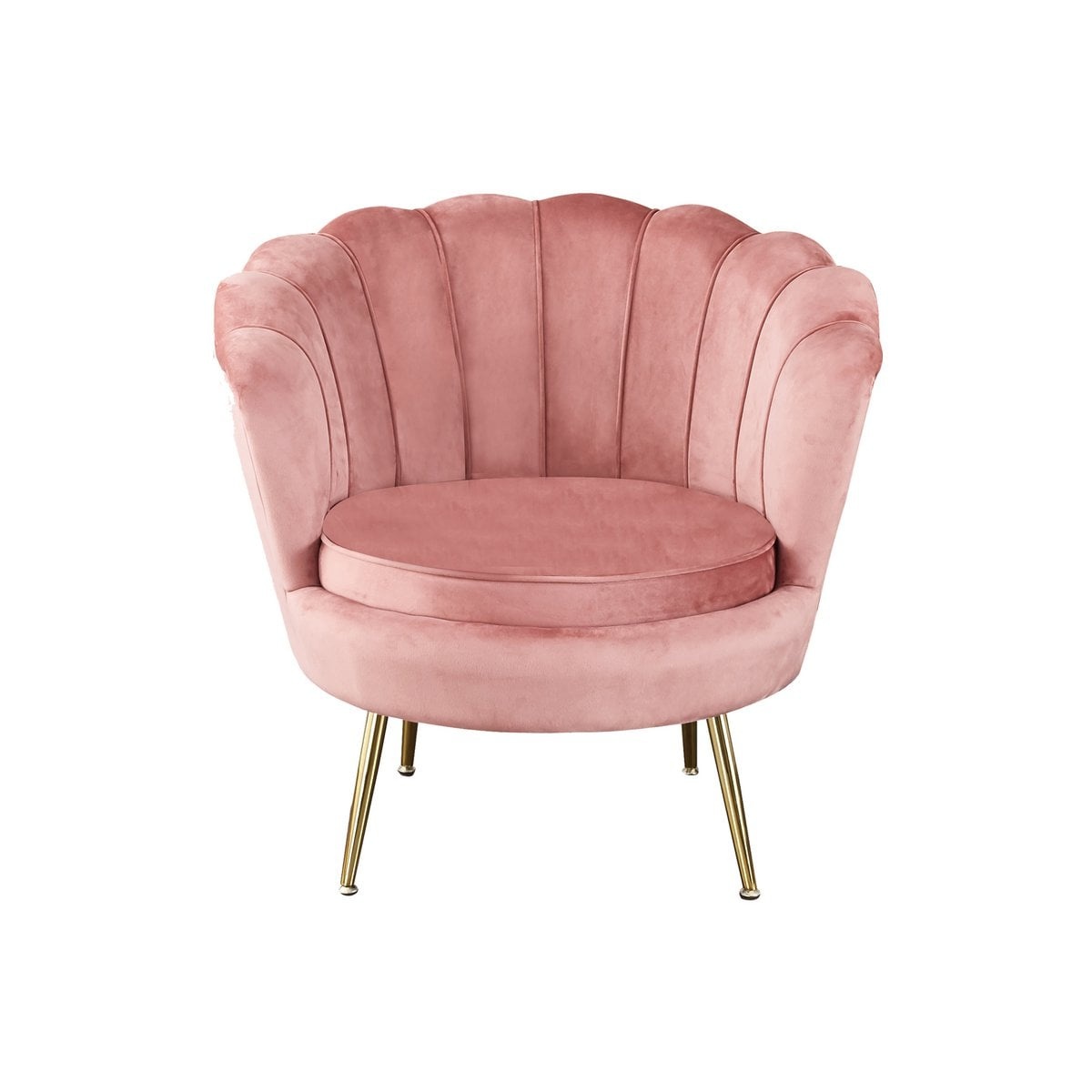 SalesFever Shell fauteuil in fluweel Rose