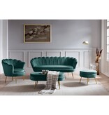SalesFever Fluwelen schelp fauteuil Groen
