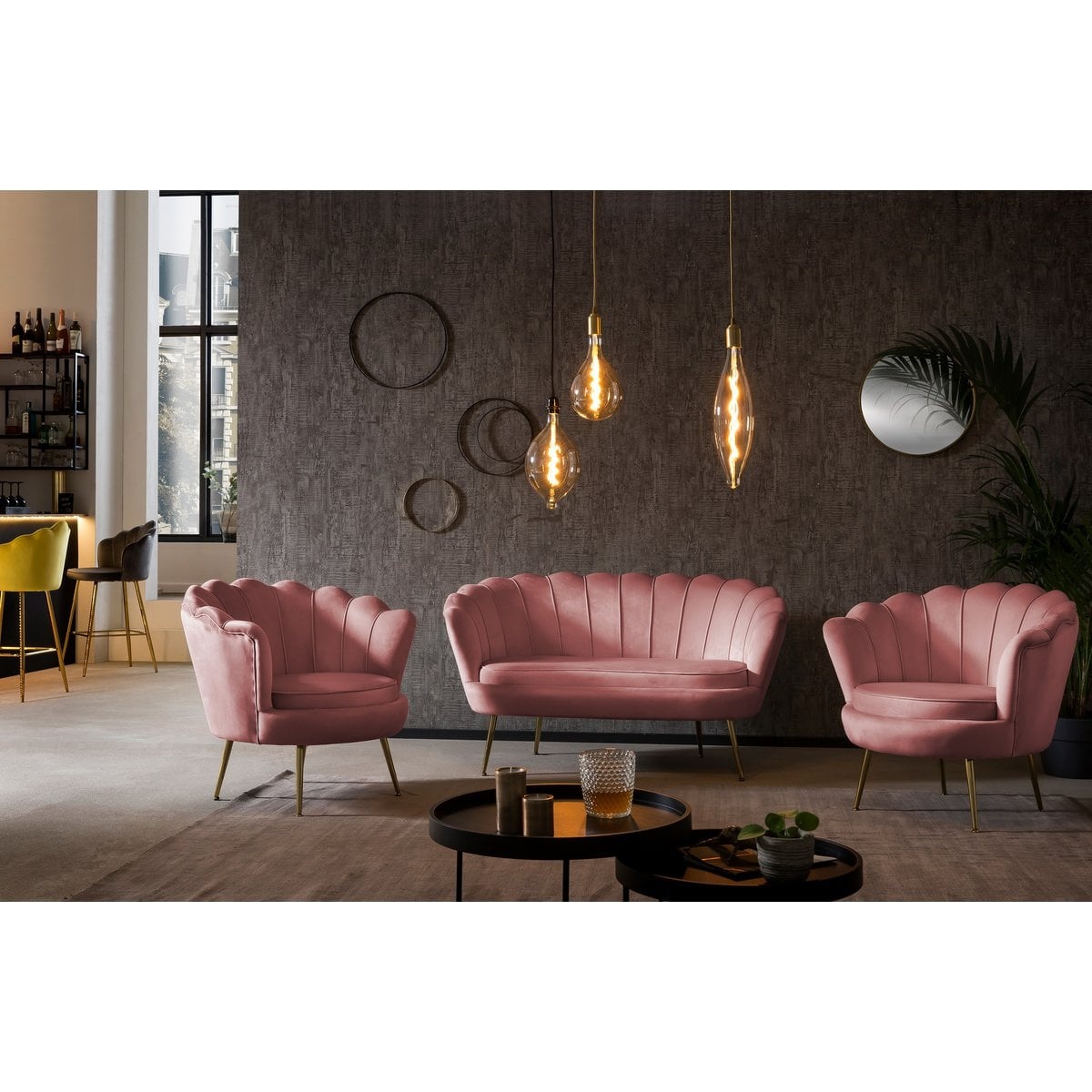 SalesFever Shell fauteuil in fluweel Rose