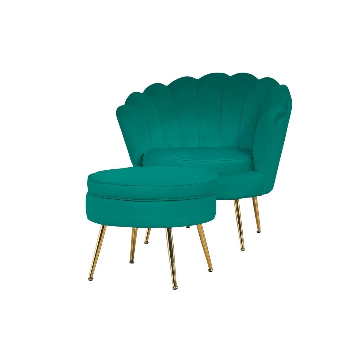 SalesFever Fluwelen schelp fauteuil Groen