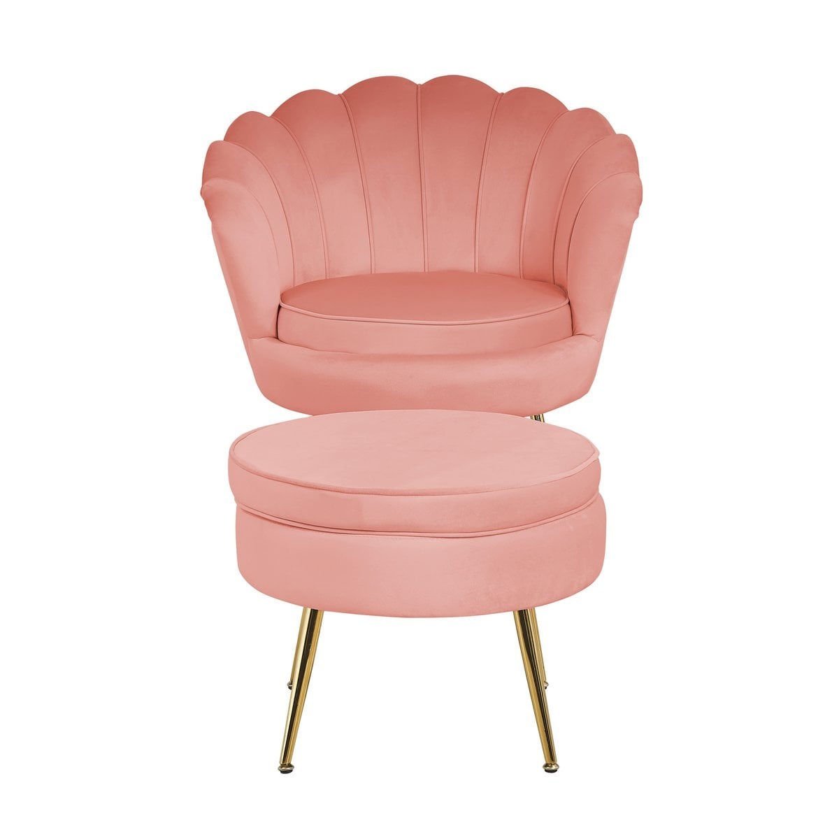 SalesFever Shell fauteuil in fluweel Rose