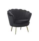SalesFever Zwart fluwelen schelp fauteuil