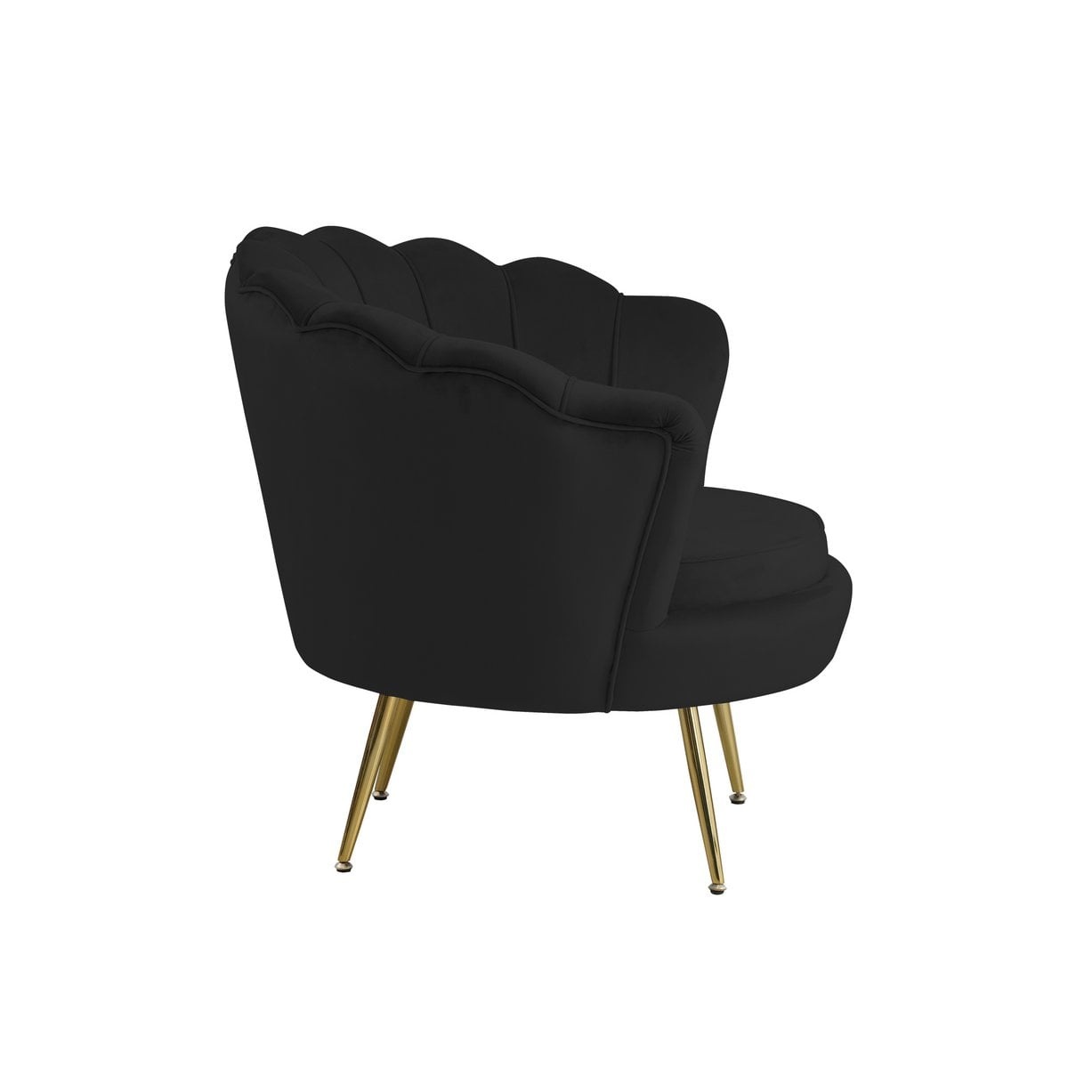 SalesFever Zwart fluwelen schelp fauteuil