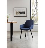 SalesFever Set van 2 corduroy fauteuils, donkerblauw