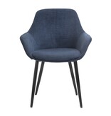 SalesFever Set van 2 corduroy fauteuils, donkerblauw