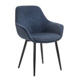 SalesFever Set van 2 corduroy fauteuils, donkerblauw