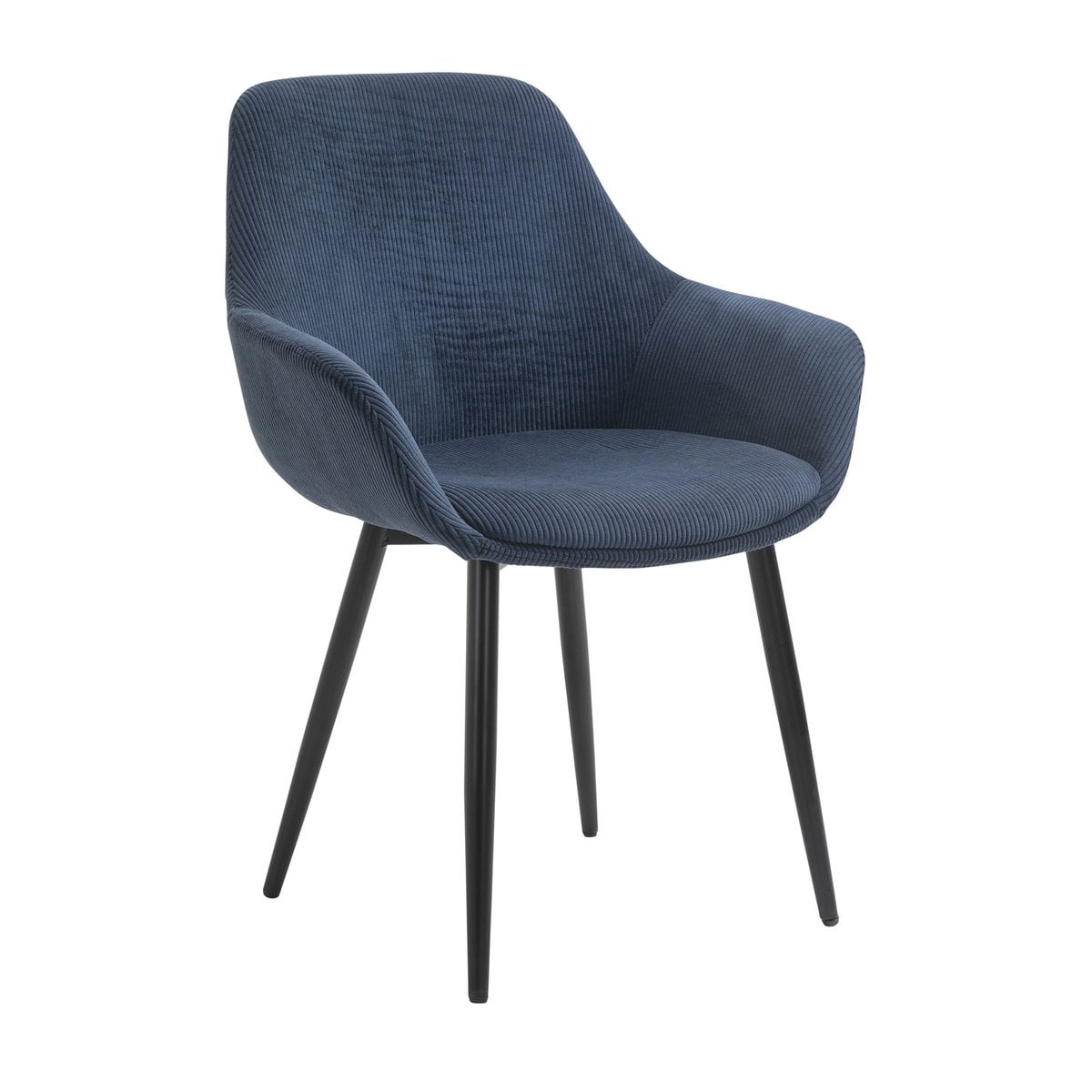 SalesFever Set van 2 corduroy fauteuils, donkerblauw
