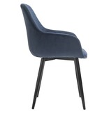 SalesFever Set van 2 corduroy fauteuils, donkerblauw