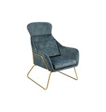 SalesFever Relax fauteuil van velours velours blauw